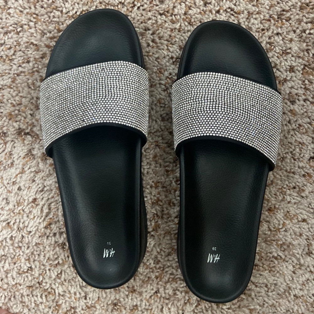 H&M sparkle slides